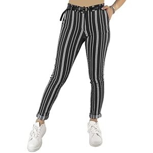 JOPHY & CO. Pantalon chino élastique pour femme, avec ceinture (référence 3008), Noir à rayures, L - Publicité JOPHY & CO. Pantalon chino élastique pour femme, avec ceinture (référence 3008), Noir à rayures, L - Publicité