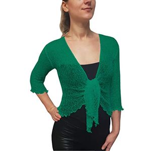 Mimosa Mesdames Femme Boléro au Crochet Briller en Dentelle Plaine Etendue Résille Cardigan Haussement D'épaules (Taille Unique, Ocean Green) - Publicité