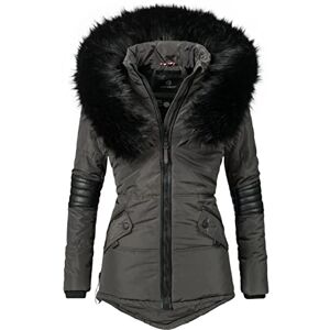 Navahoo Nirvana Veste d'hiver pour Dame avec Une Capuche en Fausse Fourrure Noire Anthracite S - Publicité Navahoo Nirvana Veste d'hiver pour Dame avec Une Capuche en Fausse Fourrure Noire Anthracite S - Publicité
