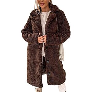 Vagbalena Veste Polaire Longue pour Femmes Manteau de Laine à Revers avec Boutons sur Le Devant Manteau de Laine Trench élégant Manteau de Fourrure léger avec Poches Automne Hiver (Marron 2,XL) - Publicité Vagbalena Veste Polaire Longue pour Femmes Manteau de Laine à Revers avec Boutons sur Le Devant Manteau de Laine Trench élégant Manteau de Fourrure léger avec Poches Automne Hiver (Marron 2,XL) - Publicité