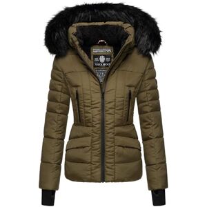 Navahoo B361 Veste d'hiver matelassée pour femme avec doublure chaude en fourrure, Vert militaire, S - Publicité Navahoo B361 Veste d'hiver matelassée pour femme avec doublure chaude en fourrure, Vert militaire, S - Publicité