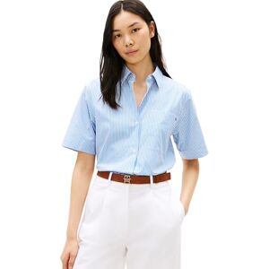 Tommy Hilfiger Chemises SS en Popeline Ess WW0WW48899 pour Femme, Bleu, S - Publicité Tommy Hilfiger Chemises SS en Popeline Ess WW0WW48899 pour Femme, Bleu, S - Publicité