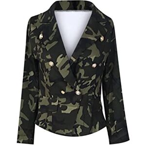 TRIGLICOLEUM Triglikoleum Blazer pour femme Col rabattu fin Mode Imprimé camouflage Veste demi-saison Pour affaires de bureau Veste de costume à manches longues Veste de costume Avec bouton - Publicité TRIGLICOLEUM Triglikoleum Blazer pour femme Col rabattu fin Mode Imprimé camouflage Veste demi-saison Pour affaires de bureau Veste de costume à manches longues Veste de costume Avec bouton - Publicité