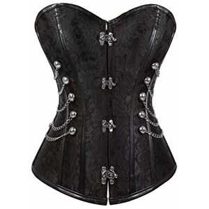 Josamogre Corset Steampunk Femme Bustier Sexy Top Pirate Gothique Vintage Burlesque Noir XL - Publicité Josamogre Corset Steampunk Femme Bustier Sexy Top Pirate Gothique Vintage Burlesque Noir XL - Publicité