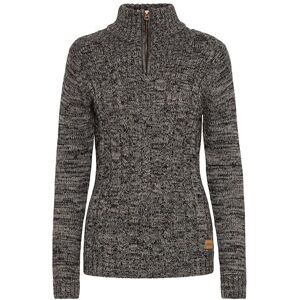 OXMO OXPhepe Pull en tricot Troyer pour femme avec col Troyer Étiquette et poignets côtelés 100 % coton Coupe droite, Noir (799000), M - Publicité OXMO OXPhepe Pull en tricot Troyer pour femme avec col Troyer Étiquette et poignets côtelés 100 % coton Coupe droite, Noir (799000), M - Publicité