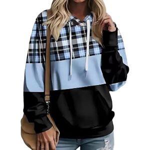 TangoDS Femmes géométrique Plaid imprimé Sweater à Capuchon à Manches Longues drôle Graphique à Capuchon Jumpers Casual Sweaters à Capuchon - Publicité TangoDS Femmes géométrique Plaid imprimé Sweater à Capuchon à Manches Longues drôle Graphique à Capuchon Jumpers Casual Sweaters à Capuchon - Publicité
