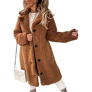 Vagbalena Veste Polaire Longue pour Femmes Manteau de Laine à Revers avec Boutons sur Le Devant Manteau de Laine Trench élégant Manteau de Fourrure léger avec Poches Automne Hiver (Marron,M) - Publicité Vagbalena Veste Polaire Longue pour Femmes Manteau de Laine à Revers avec Boutons sur Le Devant Manteau de Laine Trench élégant Manteau de Fourrure léger avec Poches Automne Hiver (Marron,M) - Publicité
