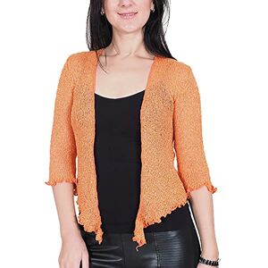 Mimosa Mesdames Femme Boléro au Crochet Briller en Dentelle Plaine Etendue Résille Cardigan Haussement D'épaules (Taille Unique, Orange/Gold) - Publicité