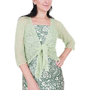 Mimosa Mesdames Femme Boléro au Crochet Briller en Dentelle Plaine Etendue Résille Cardigan Haussement D'épaules (Taille Unique, Ice Green) - Publicité