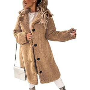 Vagbalena Veste Polaire Longue pour Femmes Manteau de Laine à Revers avec Boutons sur Le Devant Manteau de Laine Trench élégant Manteau de Fourrure léger avec Poches Automne Hiver (Kaki,XL) - Publicité Vagbalena Veste Polaire Longue pour Femmes Manteau de Laine à Revers avec Boutons sur Le Devant Manteau de Laine Trench élégant Manteau de Fourrure léger avec Poches Automne Hiver (Kaki,XL) - Publicité