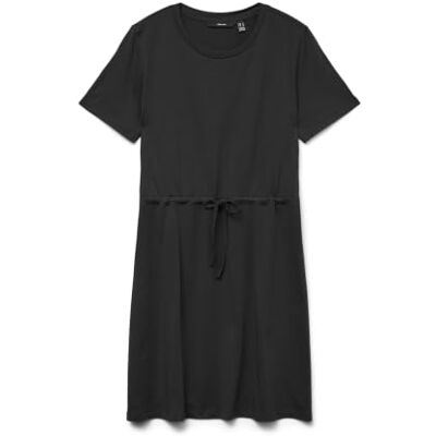 Vero Moda Robe décontractée pour Femme avec col Rond et Bande de Taille, Noir, S - Publicité Vero Moda Robe décontractée pour Femme avec col Rond et Bande de Taille, Noir, S - Publicité