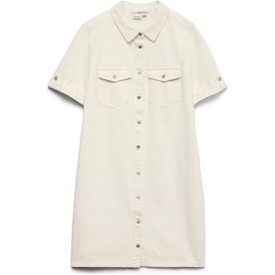 Vero Moda Robe Courte en Jean VMJENNIE pour Femme, Cloud Dancer, XS - Publicité Vero Moda Robe Courte en Jean VMJENNIE pour Femme, Cloud Dancer, XS - Publicité