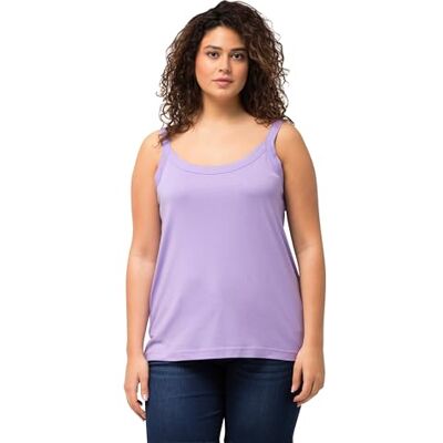 Ulla Popken Spaghetti-Top T-Shirt sans Manches pour Femme, Lilas Bleu, 52-54 - Publicité Ulla Popken Spaghetti-Top T-Shirt sans Manches pour Femme, Lilas Bleu, 52-54 - Publicité
