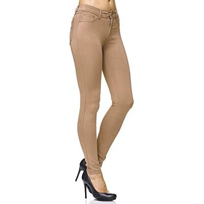 Elara Pantalon Femmes Stretch Skinny Fit Jegging Chunkyrayan H10 Taupe 44 - Publicité Elara Pantalon Femmes Stretch Skinny Fit Jegging Chunkyrayan H10 Taupe 44 - Publicité