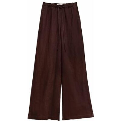 Marks & Spencer Pantalon Palazzo Jambes Larges Femme en Pur Lin, Taille à Cordon, avec Poches - Publicité Marks & Spencer Pantalon Palazzo Jambes Larges Femme en Pur Lin, Taille à Cordon, avec Poches - Publicité