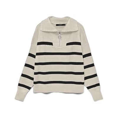 Vero Moda a/s Vmsaba Pull à Rayures Ls Highneck Blouse GA Noos pour Femme, Bouleau/Rayures : Noir, XS - Publicité Vero Moda a/s Vmsaba Pull à Rayures Ls Highneck Blouse GA Noos pour Femme, Bouleau/Rayures : Noir, XS - Publicité