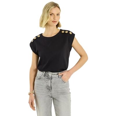 Grain de Malice T-Shirt col Rond avec œillets Femme - Publicité Grain de Malice T-Shirt col Rond avec œillets Femme - Publicité