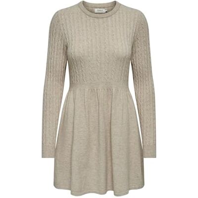 Only Femme Onlfia Ls Nca KNT Robe, Beige, S EU - Publicité Only Femme Onlfia Ls Nca KNT Robe, Beige, S EU - Publicité