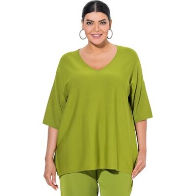 Ulla Popken gs1 data protected company 4069787000005 Pullover, Oversized, V-Ausschnitt, Halbarm Cardigan Sweater, Vert Gazon, 58-60 Femme - Publicité Ulla Popken gs1 data protected company 4069787000005 Pullover, Oversized, V-Ausschnitt, Halbarm Cardigan Sweater, Vert Gazon, 58-60 Femme - Publicité