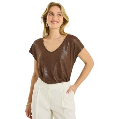 Grain de Malice T-Shirt en Lin mélangé Brillant Femme - Publicité Grain de Malice T-Shirt en Lin mélangé Brillant Femme - Publicité
