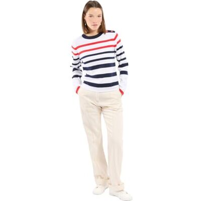Armor Lux Armor-lux Pull Marin Femme, Saint Valentin, en Coton, Coupe Confort - Publicité Armor Lux Armor-lux Pull Marin Femme, Saint Valentin, en Coton, Coupe Confort - Publicité