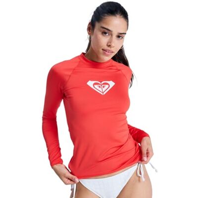 Roxy T-Shirt de Surf Whole Hearted LS Femme Rouge - Publicité Roxy T-Shirt de Surf Whole Hearted LS Femme Rouge - Publicité