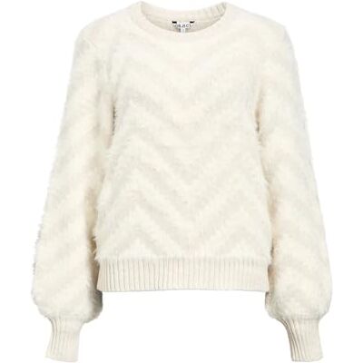 Object Objhollow L/S Re Knit Pullover Noos Pull, Sable Blanc, M Femme - Publicité Object Objhollow L/S Re Knit Pullover Noos Pull, Sable Blanc, M Femme - Publicité