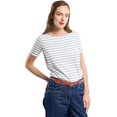 Armor Lux Marinière Manches Courtes et col Bateau en Coton léger Femme - Publicité Armor Lux Marinière Manches Courtes et col Bateau en Coton léger Femme - Publicité
