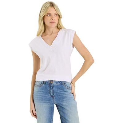 Grain de Malice T-Shirt col V ajouré Femme - Publicité Grain de Malice T-Shirt col V ajouré Femme - Publicité
