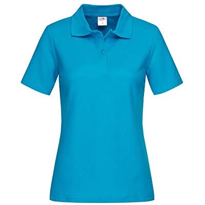 Polo pour Femmes Stedman - Poids Standard en Coton - Bleu Océan - Publicité Polo pour Femmes Stedman - Poids Standard en Coton - Bleu Océan - Publicité