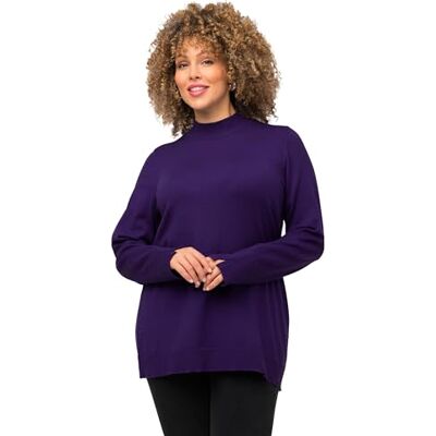 Ulla Popken Pull, Col Montant, Manches Longues, Poignets Côtelés Sweater, Violet Profond, 56-58 Femme - Publicité Ulla Popken Pull, Col Montant, Manches Longues, Poignets Côtelés Sweater, Violet Profond, 56-58 Femme - Publicité