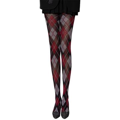 alloneslife Collants à Motifs Argyle à Carreaux pour Femme Styles Preppy Collants Opaques Confortables Stretch Collants en Nylon pour Usage Quotidien, Rouge/gris, XL-5XL - Publicité alloneslife Collants à Motifs Argyle à Carreaux pour Femme Styles Preppy Collants Opaques Confortables Stretch Collants en Nylon pour Usage Quotidien, Rouge/gris, XL-5XL - Publicité