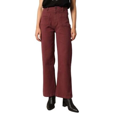 Deeluxe Jean Femme Lizette Taille Haute Coton Stretch Coupe Flare évasée Larges Poches plaquées Style Casual rétro Vintage Plum Taille 38 - Publicité Deeluxe Jean Femme Lizette Taille Haute Coton Stretch Coupe Flare évasée Larges Poches plaquées Style Casual rétro Vintage Plum Taille 38 - Publicité