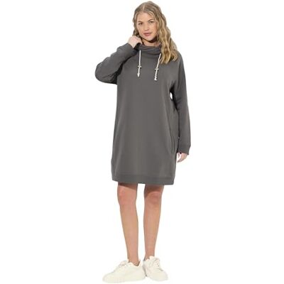 Ulla Popken Robe Sweat pour Femme, col Montant, Manches Longues, Poches, Gris Graphite, 48-50 - Publicité Ulla Popken Robe Sweat pour Femme, col Montant, Manches Longues, Poches, Gris Graphite, 48-50 - Publicité