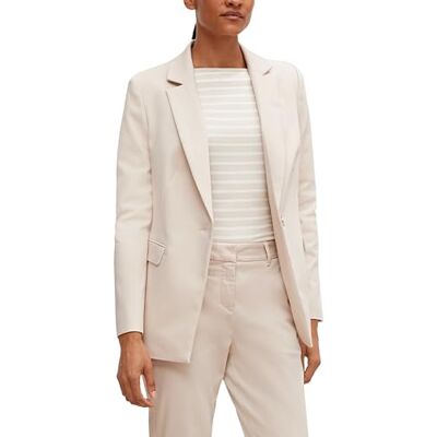 Comma Blazer cintré en Coton mélangé, Beige 8102, 48 - Publicité Comma Blazer cintré en Coton mélangé, Beige 8102, 48 - Publicité
