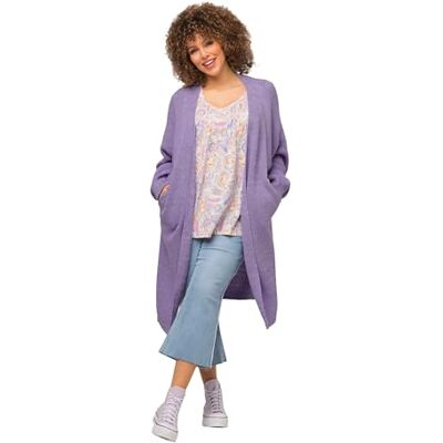 Ulla Popken Veste Longue en Tricot Eggshape, Oversize, Manches Chauve-Souris Cardigan, Lavande, 52-54 Femme - Publicité Ulla Popken Veste Longue en Tricot Eggshape, Oversize, Manches Chauve-Souris Cardigan, Lavande, 52-54 Femme - Publicité