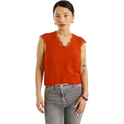 Grain de Malice Blouse sans Manches col V Femme - Publicité Grain de Malice Blouse sans Manches col V Femme - Publicité