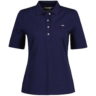 GANT Polo piqué Slim Shield SS pour Femme, Bleu Nuit, M - Publicité GANT Polo piqué Slim Shield SS pour Femme, Bleu Nuit, M - Publicité