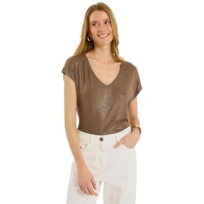 Grain de Malice T-Shirt en Lin mélangé Brillant Femme - Publicité Grain de Malice T-Shirt en Lin mélangé Brillant Femme - Publicité