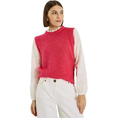 Grain de Malice Pull bi-matière col Montant Femme - Publicité Grain de Malice Pull bi-matière col Montant Femme - Publicité
