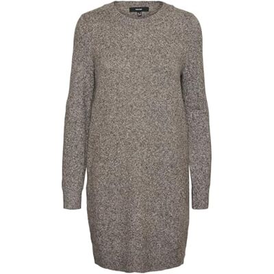 Vero Moda VMDOFFY Mini Robe en Tricot chiné, à Manches Longues, col Rond, Coupe Droite, Courte, Basique, Longueur Cuisse, Café mélangé, M - Publicité Vero Moda VMDOFFY Mini Robe en Tricot chiné, à Manches Longues, col Rond, Coupe Droite, Courte, Basique, Longueur Cuisse, Café mélangé, M - Publicité