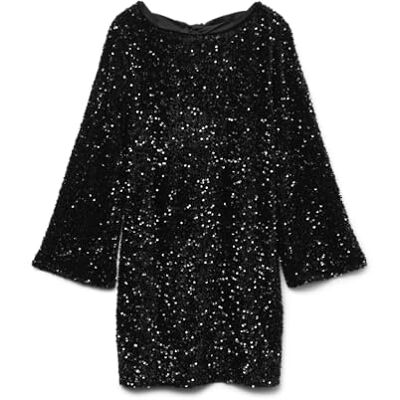 Vero Moda Short Bow Dress Vmetta Ls JRS Exp Sb8 Robe Courte avec nœud, Noir, M Femmes - Publicité Vero Moda Short Bow Dress Vmetta Ls JRS Exp Sb8 Robe Courte avec nœud, Noir, M Femmes - Publicité
