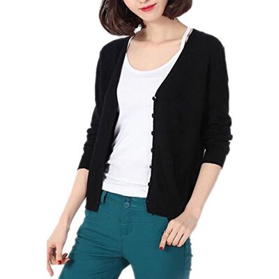 Minetom Femme Casual Cardigan Gilet Basic Col V Manches Longues en Cachemire en Tricot Laine Mélangé Fine Boutonné Différentes Couleurs - Publicité Minetom Femme Casual Cardigan Gilet Basic Col V Manches Longues en Cachemire en Tricot Laine Mélangé Fine Boutonné Différentes Couleurs - Publicité