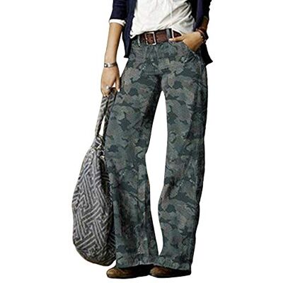 Minetom Jean Boyfriend Femme Pantalons Rétro Élastique Imprimé Ample Baggy Denim Long Pantalon Large avec Poches - Publicité Minetom Jean Boyfriend Femme Pantalons Rétro Élastique Imprimé Ample Baggy Denim Long Pantalon Large avec Poches - Publicité