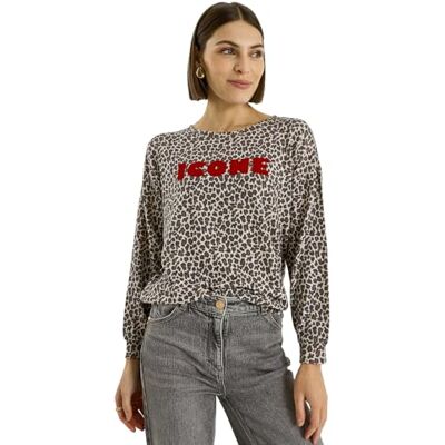 Grain de Malice Sweat imprimé léopard Femme - Publicité Grain de Malice Sweat imprimé léopard Femme - Publicité