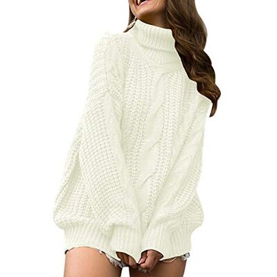 Pengniao Pull Col Roulé Femme Oversize Pulls Femme Pull-Over Tricoté Femme Large Pull Grosse Maille Femmes Pullover Pull Tricot Chandail Manche Longue Grande Taille Hiver Grand Ample Chaud Épais Blanc XL - Publicité Pengniao Pull Col Roulé Femme Oversize Pulls Femme Pull-Over Tricoté Femme Large Pull Grosse Maille Femmes Pullover Pull Tricot Chandail Manche Longue Grande Taille Hiver Grand Ample Chaud Épais Blanc XL - Publicité