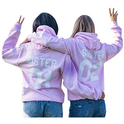 Minetom Ami Pull Sweat À Capuche pour Deux Filles Femmes Best Friend Pullover Hoodie Meilleur Ami Manches Longues Sweatshirt Cadeau B Rose 02 36 - Publicité Minetom Ami Pull Sweat À Capuche pour Deux Filles Femmes Best Friend Pullover Hoodie Meilleur Ami Manches Longues Sweatshirt Cadeau B Rose 02 36 - Publicité