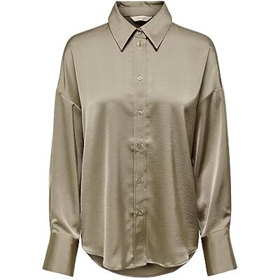 Only Onlmarta Ls Oversize Satin Shirt WVN Blouse, Teck Weathered, XS Femme - Publicité Only Onlmarta Ls Oversize Satin Shirt WVN Blouse, Teck Weathered, XS Femme - Publicité