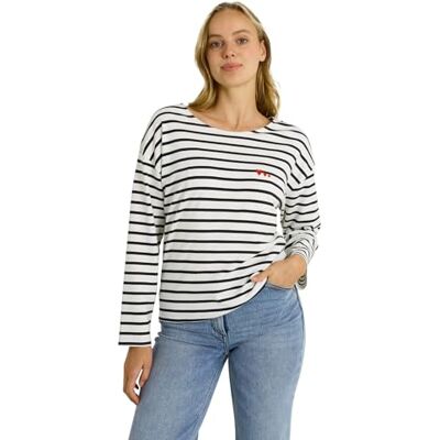Grain de Malice T-Shirt rayé col Bateau Femme - Publicité Grain de Malice T-Shirt rayé col Bateau Femme - Publicité