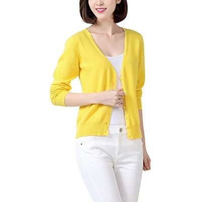 Minetom Femme Casual Cardigan Gilet Basic Col V Manches Longues en Cachemire en Tricot Laine Mélangé Fine Boutonné Différentes Couleurs - Publicité Minetom Femme Casual Cardigan Gilet Basic Col V Manches Longues en Cachemire en Tricot Laine Mélangé Fine Boutonné Différentes Couleurs - Publicité